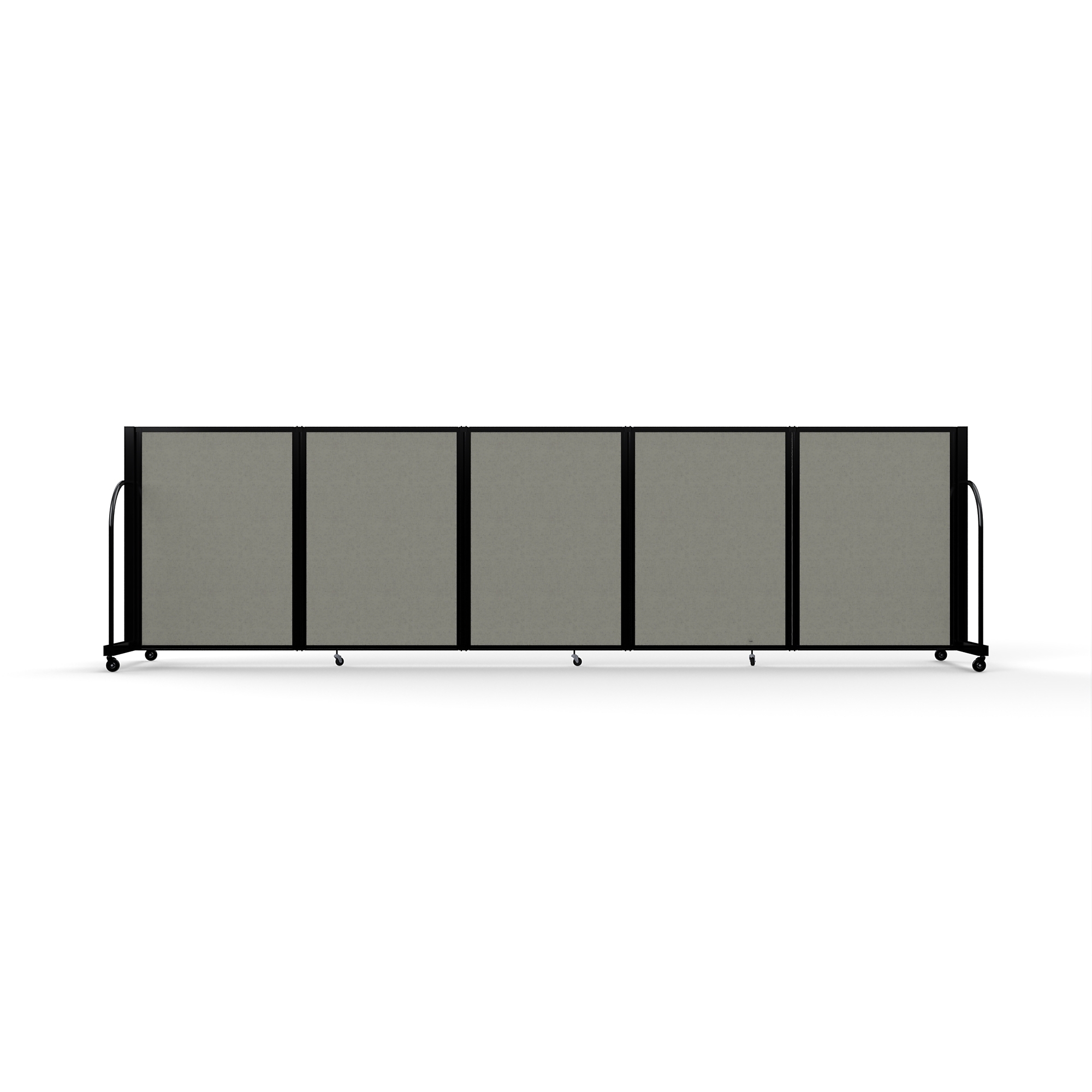 Screenflex Full Motion Divider, 4' x 14'1", Black Frame, Gray Smoke